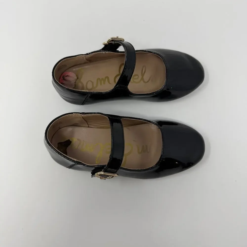 Sam Edelman Girls Black Patent Mary Jane Flats Size 10
